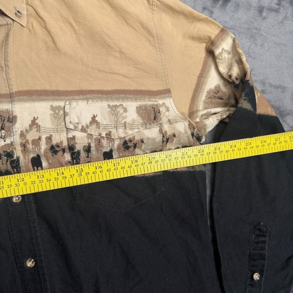 Vintaeg Roper Western Button Down Long Sleeve Collard Shirt Size Medium Long - Picture 5 of 7